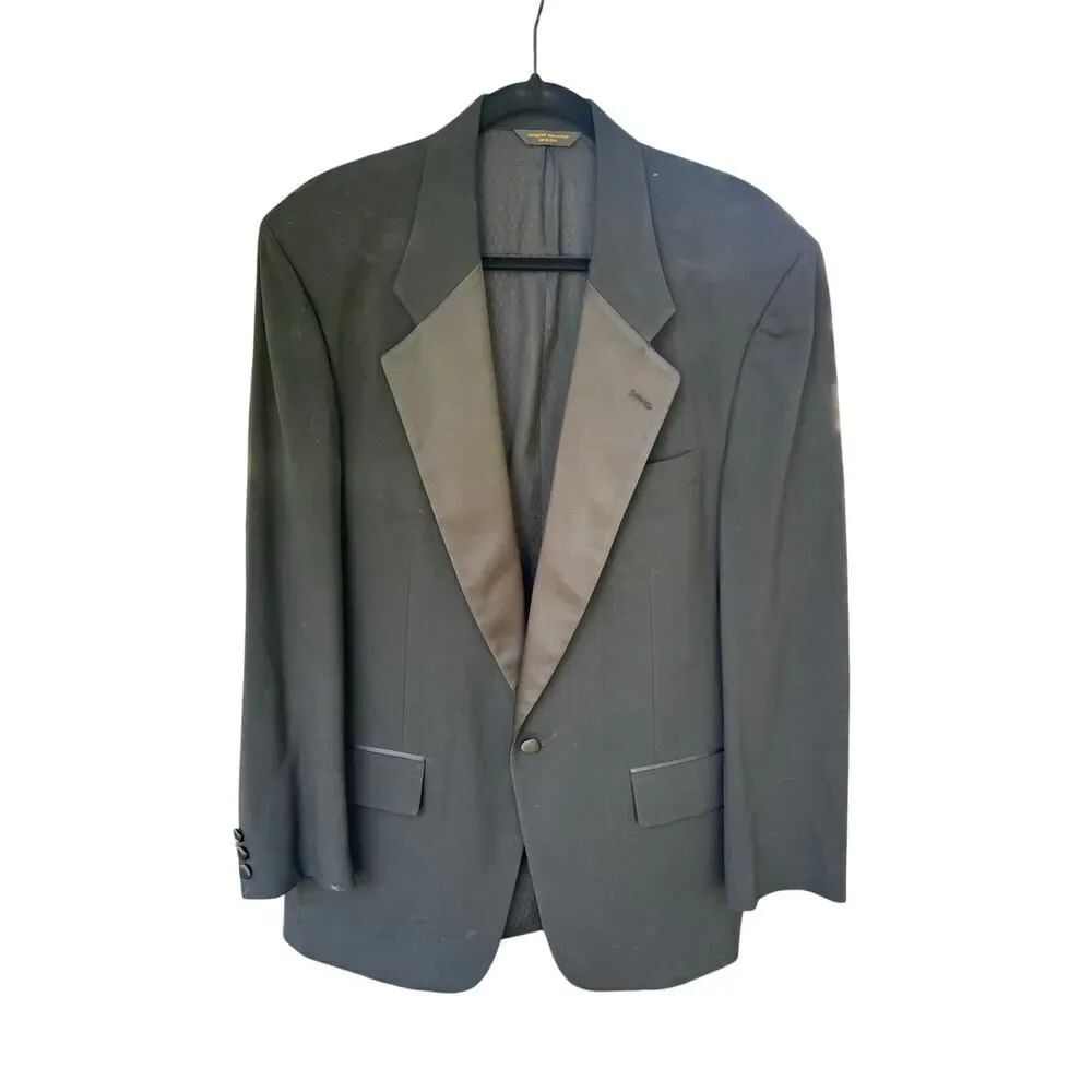 CHRISTIAN DIOR MENS BLACK WOOL BLAZER VINTAGE SIZE 42 Large